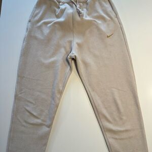 Nike womens Cream Fleece Jogger Pants